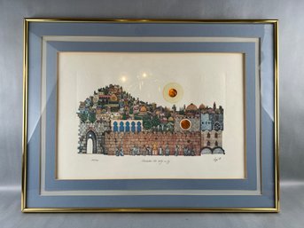 Jerusalem The Holy City, Artist Amram Ebgi - Signed Lithograph 360/950