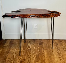 Modernist Live Edge Slab Wood Lamp Table  *Local Pick Up Only*