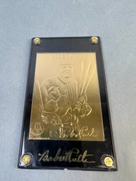 Gold Performance 1996 22k Babe Ruth Card Number 008742.