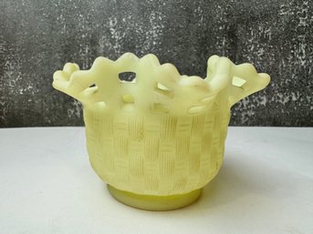 Fenton Custard Glass Small Basket *Local Pick-Up Only*