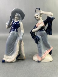 2 Lady Figurines Made In Occupied Japan
