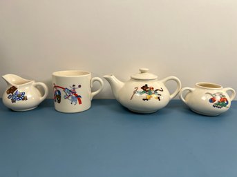 Whimsical Circus Tea Set By Edwin M Knowels China Co.