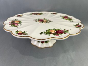 Old Country Rose Bone China England 1962 Pedestal Cake Stand