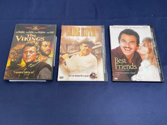 3 LOT DVDS Babe Ruth,  The Vikings, Best Friends