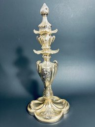 Ornate Quadruple Plate Candle Stick With Decorative Topper