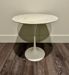 Eero Saarinen Style Space Age Marble Tulip Side Table For Knoll *Local Pick Up Only*