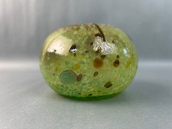 Signed Blown Art Glass Orb