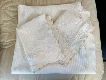 Queen Matelasse Coverlet And Two Shams - Portugal