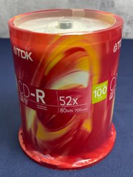 Sealed 100 Pack Of TDK CD-R Discs