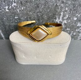 Napier Gold Color Bracelet With White Stone