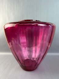 Large Cranberry Glass Vase