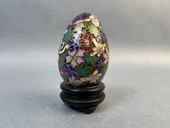 Cloisonne Egg With Stand.