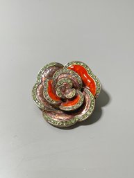 Enamel Floral Brooch