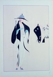 Erte 'Haute Couture' Art Card Framed With COA