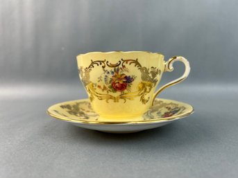 Aynsley Yellow Floral Cup And Saucer