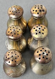 Lot Of 6 Sterling Salt And Pepper Shakers.