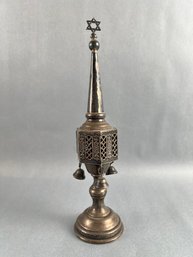 Antique Judaica Silver Spice Tower