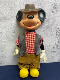 Vintage Durham Mickey Mouse Cowboy Country Vinyl Doll