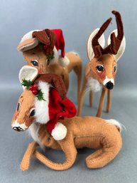 Annalee Christmas Deer Dolls Set Of 3