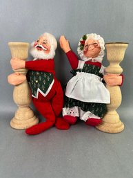 Annalee Mr And Mrs Santa Doll With Candle Sticks