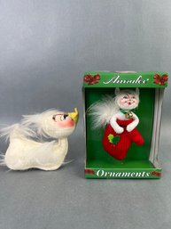 Anna Cat Ornament And Duck Doll
