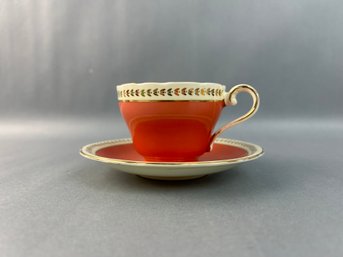 Aynsley Burnt Red Cup And Saucer