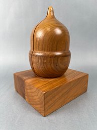 Pair Of Wooden Acorn Bookends.