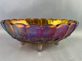 Marigold Harvest Grapes Iridescent Carnival Glass Bowl
