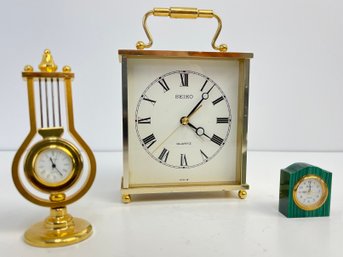 Set Of 3 Clocks Seiko And  Gorham