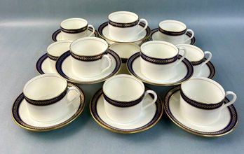 Coalport Blue Wheat Set Of 12 Cups And Saucers