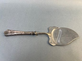 Marked 930 Silver Handled Rustfri Cheese Slicer And Server.