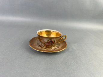 Gold Bavaria With French Design Cup And Saucer