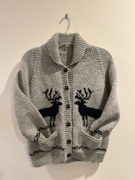 Vintage Elk Cowichan Gray Sweater