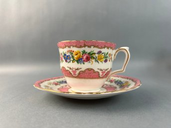 Pink Crown Bone China Cup And Saucer