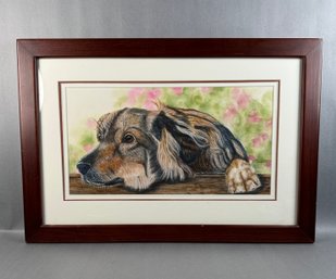 Susan LeBow - Original Watercolor Of Dog -Missing You