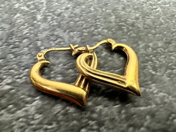 14k Gold Heart Earrings