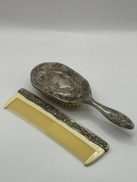Silver Plate Brush And Comb Set
