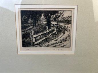 Donald Archer Signed Etching Autumn Day.