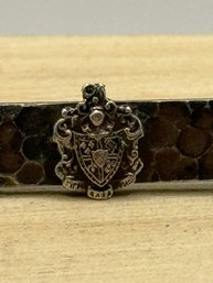 Hammered Metal Pin With Insignia