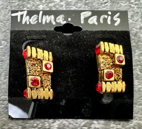 Thelma Paris Gold Tone Earrings