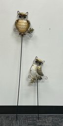 2 Yard Art Metal Owls