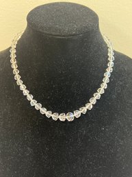 18' Clear Glass Beaded Necklace