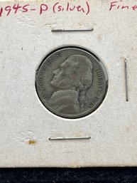 1945-P Silver Nickel Noted Fine-by Previous Owner