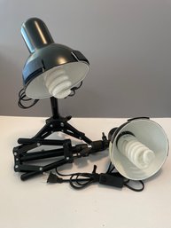 Set Of Two Adjustable Tripod Lights