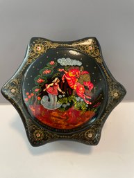 Small Lacquered Handpainted Trinket Box