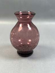 Small Purple Crackle Vase