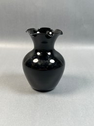 Small Black Stretch Glass Vase
