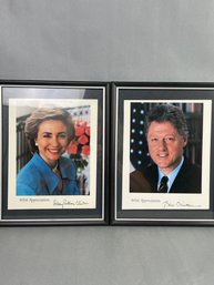 Hillary & Bill Clinton  Signed With Appreciation Set Of 2