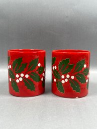 Waechtersbach Christmas Holly Mugs Set Of 2