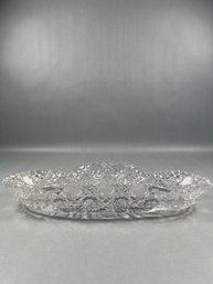 Oblong Cut Crystal Etched Fish